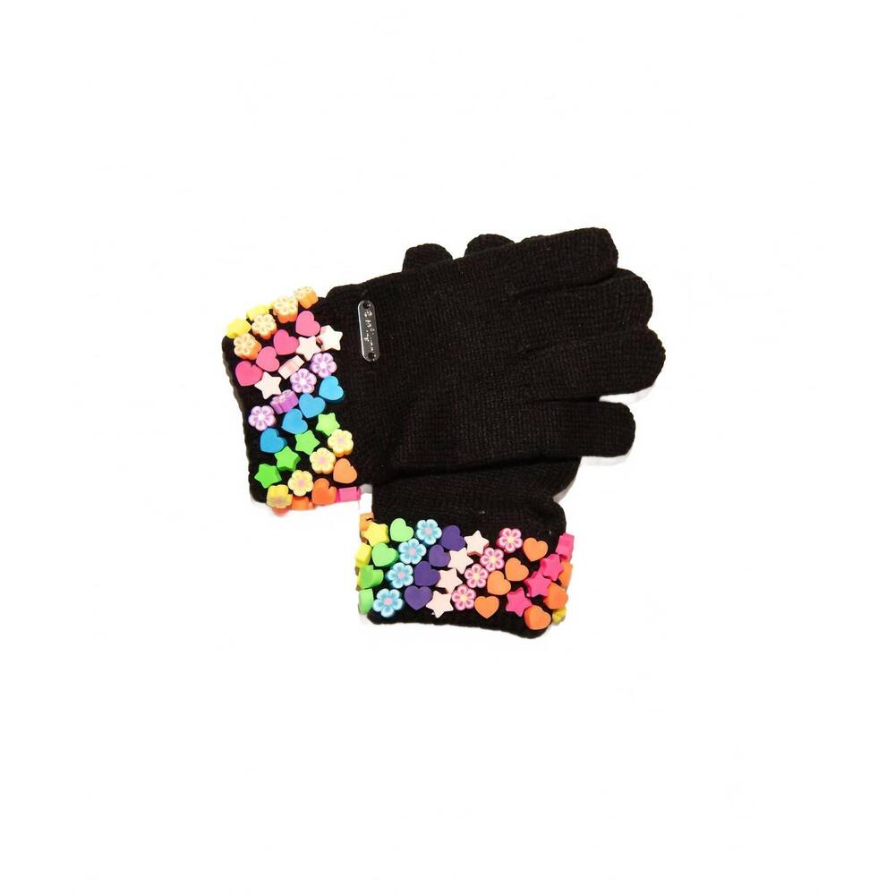 NEW BARI LYNN kid's cutie charm winter gloves in black